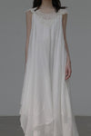 marc le bihan lace double layer dress 2191 WHITE white